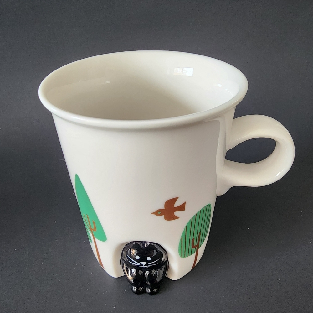 Cat Ceramic Mug Concombre / Yuka Saji by DECOLE, 8 fl oz